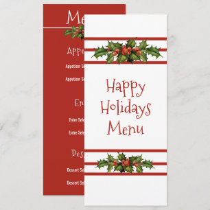 Joyeux jours fériés, Noël, Menu Repas