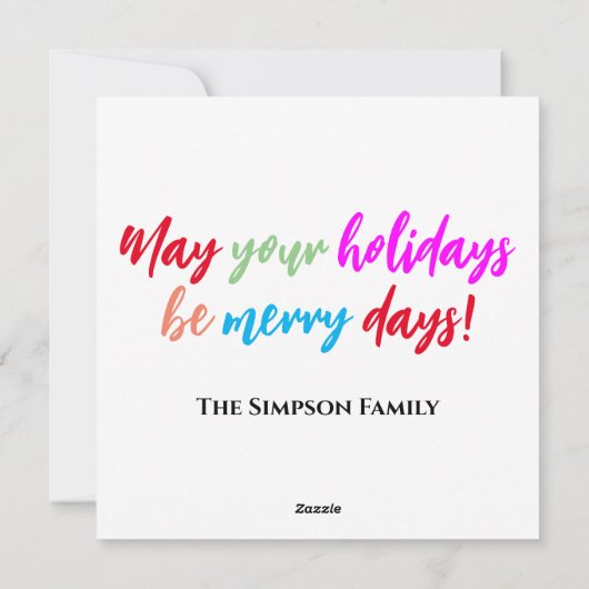 Joyeux Jours Noël Carte Appartement (Dos)