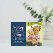 Joyeux Joyeux Carte photo de vacances de couleur m (Debout devant)