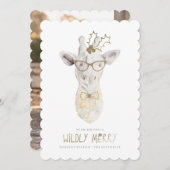 Joyeux Joyeux Carte photo de vacances Giraffe (Devant / Derrière)