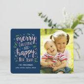 Joyeux Joyeux Cartes photos de vacances en couleur (Debout devant)