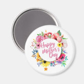 Joyeux Joyeux Fête des Mères Fleur Wreath | Magnet (Recto/Verso)
