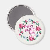 Joyeux Joyeux Fête des Mères Fleur Wreath | Magnet (Recto/Verso)