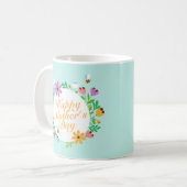 Joyeux Joyeux Fête des Mères Floral | Mug classiqu (Devant gauche)