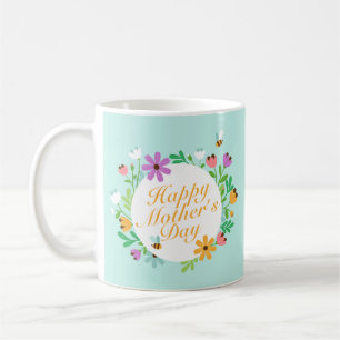 Joyeux Joyeux Fête des Mères Floral   Mug classiqu