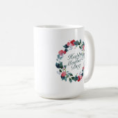 Joyeux Joyeux Fête des Mères Floral | Mug classiqu (Devant droit)