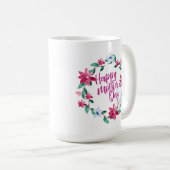 Joyeux Joyeux Fête des Mères Floral | Mug classiqu (Devant droit)