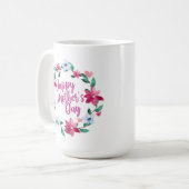Joyeux Joyeux Fête des Mères Floral | Mug classiqu (Devant gauche)