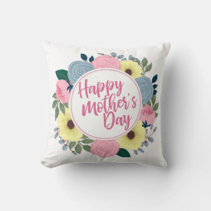Joyeux Joyeux Fête des Mères Floral   Oreiller