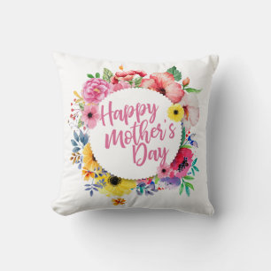 Joyeux Joyeux Fête des Mères Floral   Oreiller