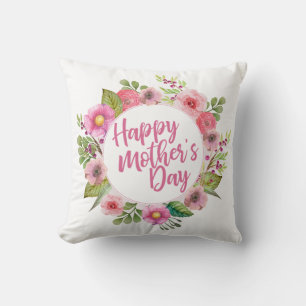 Joyeux Joyeux Fête des Mères Floral Oreiller