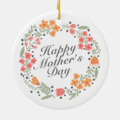 Joyeux Joyeux Fête des Mères Ornement de fleurs Wr (Dos)