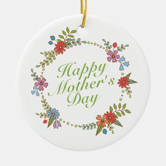 Joyeux Joyeux Fête des Mères Ornement de fleurs Wr (Devant)