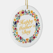Joyeux Joyeux Fête des Mères Ornement de fleurs Wr (Droite)