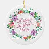 Joyeux Joyeux Fête des Mères Ornement de fleurs Wr (Dos)