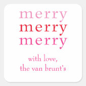 Joyeux Joyeux Joyeux cadeau de Noël Sticker étique (Devant)