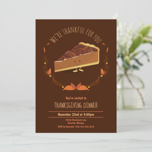 Joyeux Joyeux Joyeux Pecan Pie Invitation (Debout devant)