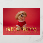 Joyeux Joyeux Noël Photo Foil Carte de vacances (Recto)