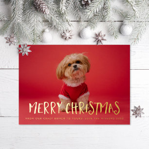 Joyeux Joyeux Noël Photo Foil Carte de vacances