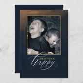 Joyeux Joyeux Nouvel An 5 x 7 Carte - 1 Photo (Devant / Derrière)