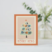 Joyeux Joyeux poules de Noël cartes d'arbre de Noë (Debout devant)