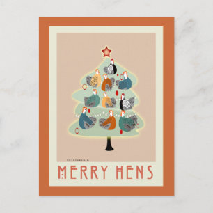 Joyeux Joyeux poules de Noël cartes d'arbre de Noë