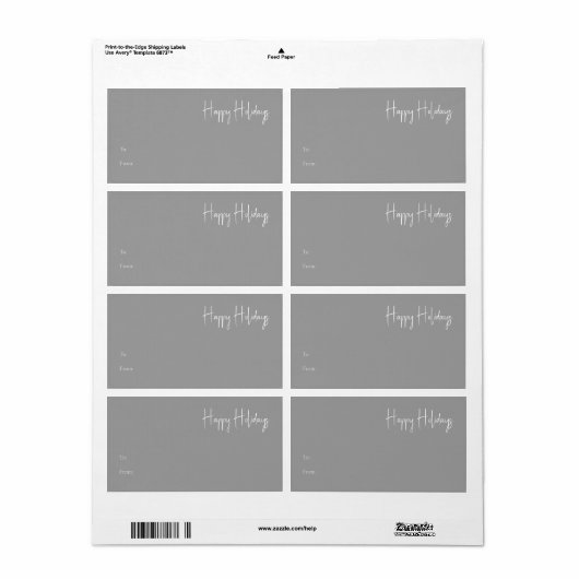 Joyeux Joyeux Vacances Argent Rectangle Étiquette  (Feuille entière)