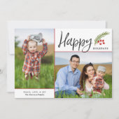 Joyeux Joyeux Vacances Deux Photo Carte de Vacance (Devant)