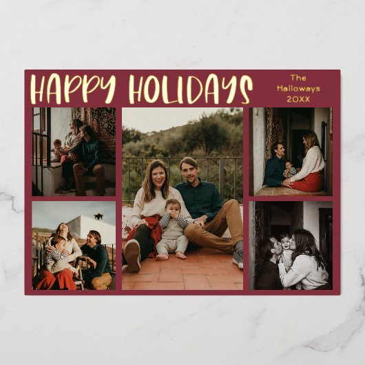 Joyeux Joyeux Vacances Rouge Or Cinq Photo (Recto)