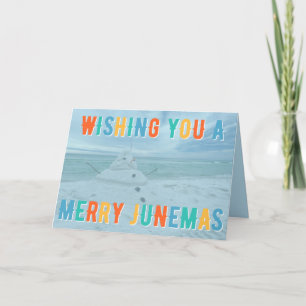 Joyeux Junemas carte de neige fondue