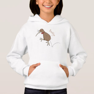 Joyeux kiwi de saut avec dessin de cravate arc