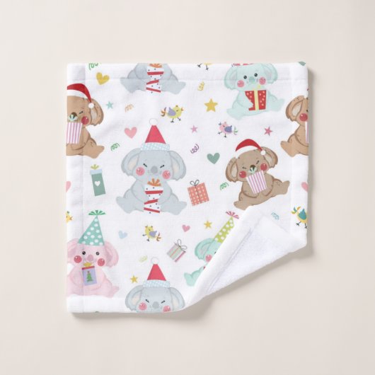 Joyeux Koala Oear Motif de Noël (Gant de toilette)