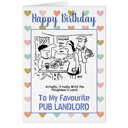 Joyeux Landlord du pub d'anniversaire (Devant)