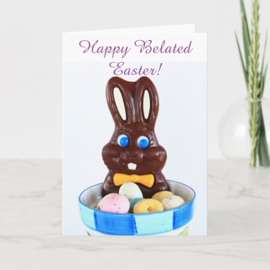 Joyeux lapin de Pâques Belated et oeufs carte de v (Devant)