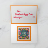 Joyeux Lapin de Pâques Cartes de fin de année flor (Intérieur)