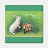 Joyeux lapin de Pâques et aimant à brouette (Devant)