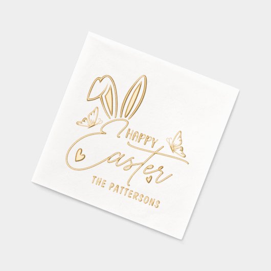 Joyeux lapin de Pâques oreilles Script Nom personn (Gauche)