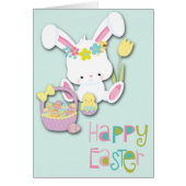 Joyeux lapin de Pâques, poussin et panier (Devant)