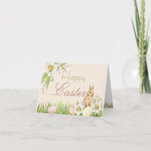 Joyeux Lapin Doux de Pâques Personnalisé Floral