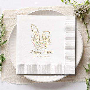 Joyeux Lapin Floral de Pâques oreilles Nom personn