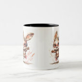 Joyeux lapin Mug à deux tons, 11 oz (Centre)