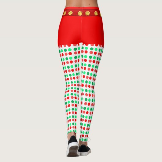 Joyeux leggings pointillés de Noël (Dos)