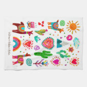 Joyeux Llamas & Coeurs Serviettes de cuisine perso (Horizontal)