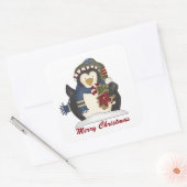 Joyeux manchot de Noël ajouter message autocollant (Enveloppe)