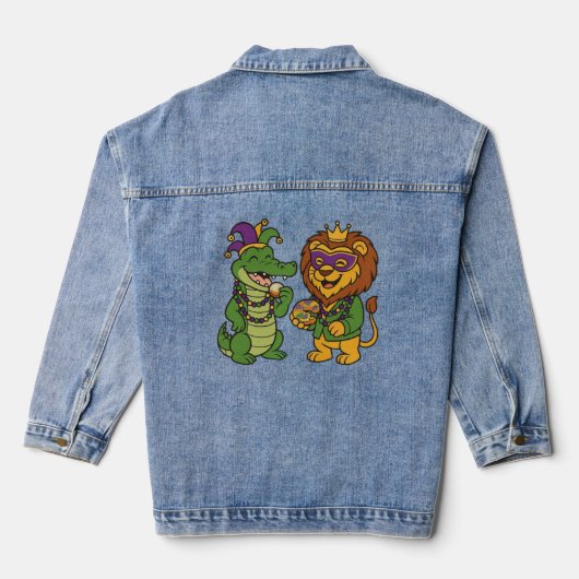 Joyeux Mardi Gras Alligator & Lion (Verso)