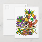 Joyeux Mardi Gras Carte Postale (Devant / Derrière)