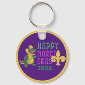 Joyeux Mardi Gras Porte-Clés Gator King (Verso)