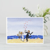 "Joyeux mariage" carte de vœux vierge sur la plage (Debout devant)