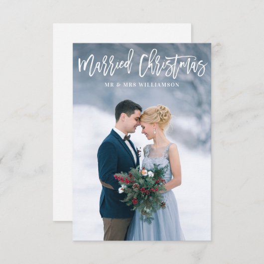 Joyeux mariage de Noël faire-part (Devant / Derrière)