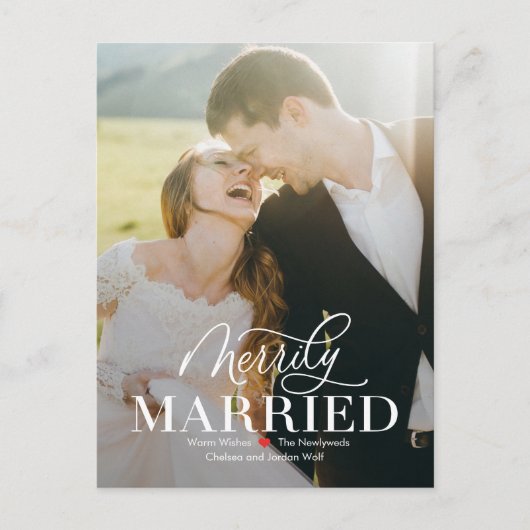 Joyeux Mariage Nouvellement Mariés Carte de Noël (Devant)